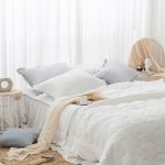 아이보리 사각사각 슈퍼싱글 차렵 이불 베개커버 세트